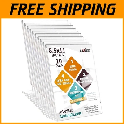 Slanted Back Plastic Sign Holder Stand - 10 Pack - Image 1 of 4