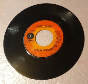 Ferlin Husky Sweet Misery/Because You're Mine by Capitol 7" Vinyl 45rpm Record - Picture 1 of 2