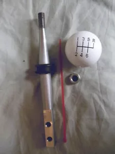 5" tapered SS short shifter stick + white knob for 2007-14 Mustang GT500 - Foto 1 di 1