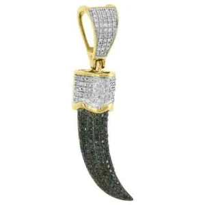 2.50 Ct Round Cut Lab-Created Black Diamond Men's Pendant 14k Yellow Gold Plated - Picture 1 of 5