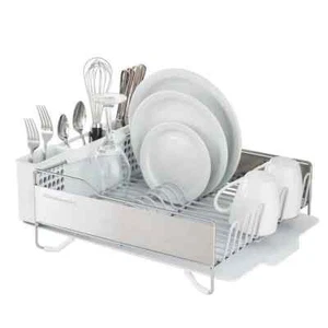 KitchenAid Large Dish Drying Rack, Stainless Steel Frame, 48x37.8x17cm White - Picture 1 of 4