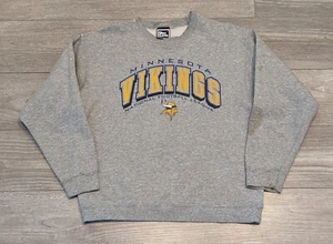 Vtg Minnesota Vikings Sweater Adult Large Gray Sweatshirt Pro Player Womens 90's - Picture 1 of 8