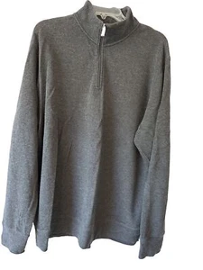 Old Navy Mens Gray Long Sleeve Pullover French Rib Knit Shirt Top Zip Neck SZ XL - Picture 1 of 4