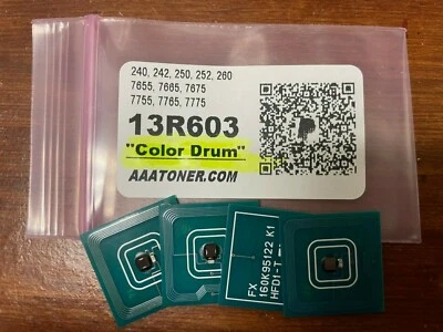 4 x 13R603 Color Drum Chip Refill for Xerox 240 242 250 252 260 7655 7665 7675 - Image 1 of 3
