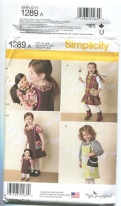 SIMPLICITY 1289 VESTITI BAMBOLA BAMBINO E 18" TG 3-8 NON TAGLIATI 2014 - Foto 1 di 3
