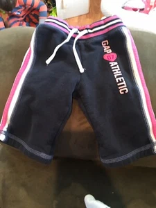 Baby Gap Infant Girl Navy Pink Jogger Pants Sweatpants Size 3-6 Months - Picture 1 of 8