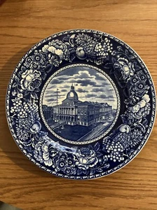 Blue Staffordshire Plate "Boston, Mass. State House"..1900-1919 - Picture 1 of 2