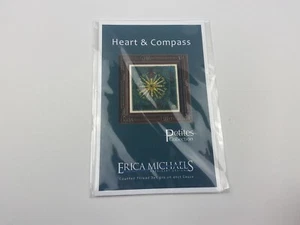 Erica Michaels Heart And Compass Needlepoint Pattern Stitched On Silk Gauze - Picture 1 of 4