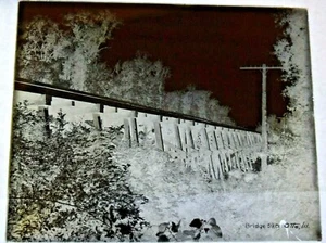 Ca.1899 Glass Photographic Plate - Illinois Central Railroad Construction ai - Picture 1 of 6