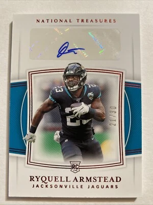 2019 Ryquell Armstead National Treasures Autograph /30 Rookie! Jags - Image 1 of 2