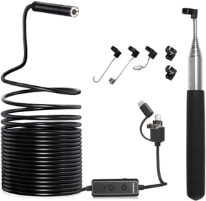 Pipe Inspection Camera Endoscope Video Sewer Drain Cleaner Waterproof Snake USBC - Picture 1 of 8