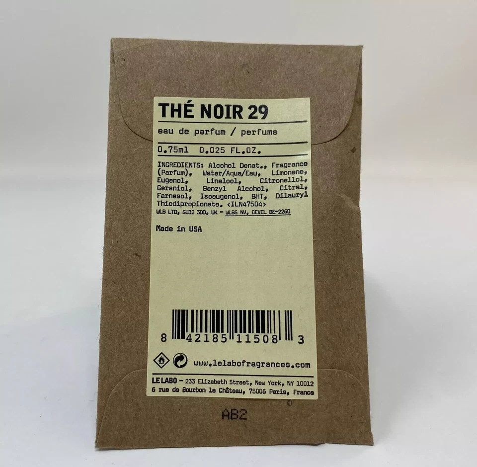 Le Labo The Noir 29 Eau de Parfum EDP Muestra Vial .025oz, .75ml Nuevo en Bolsa Foto 1 de 1