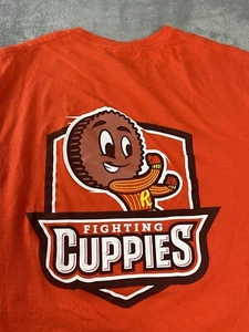 Reese’s Fighting Cuppies Peanut Butter Cup Orange T Shirt Adult L / M Gildan - Picture 1 of 14