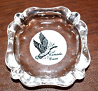 "Canada Goose" Clear Glass Souvenir Ashtray  4" / 4 Dent - Nice / Clean