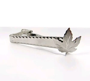 🍁 Clip de corbata de plata esterlina hoja de arce #JL-52 - Imagen 1 de 8