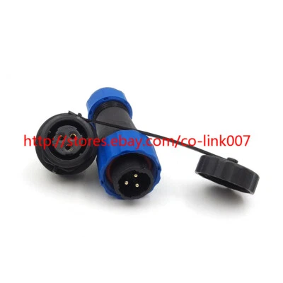 SD16 3pin Waterproof Connectors,IP68 Electrical Power LED Bulkhead Connector Kit - Image 1 of 4