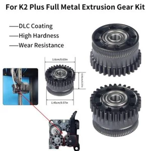 Pour Creality K2 Plus Extrudeuse Kit d'engrenages en acier trempé tout métal pièces d'imprimante 3D - Photo 1/6