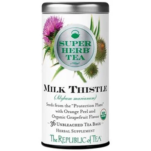 The Republic of Tea — Organic Milk Thistle SuperHerb Tea Tin 36 Herbal Tea Ba... - Picture 1 of 7