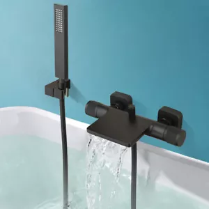 Bathtub Wall Mounted Bathroom Mixer Tap Faucet Basin Sink Faucet & Handspray - Picture 1 of 13