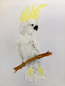 Original Australian Cockatoo Impressionistic Acrylic painting on canvas - Picture 1 of 11