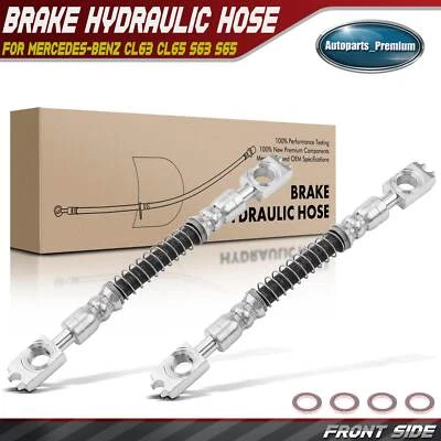 2x Manguera hidráulica de freno delantera izquierda y derecha para Mercedes-Benz CL63 CL65 S63 S65 AMG Foto 1 de 4