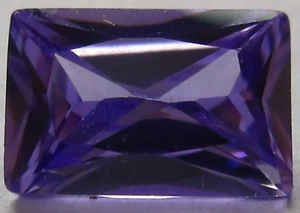 2 Cubic Zirkonia 6 x 4 mm, Baguette, Violett, Princess-, synthetische Edelsteine - Bild 1 von 2