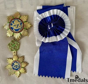 Japan China Manchuria Manchukuo Order of Illustrious Dragon full set with Sash - Picture 1 of 8
