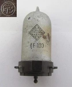 WWII 1943 GERMAN WEHRMACHT LUFTWAFFE TELEFUNKEN VACUUM PENTODE RADIO TUBE AF100 - Picture 1 of 4