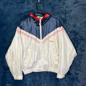 Vintage 90s Ellesse White Embroidered Bomber Wind Breaker Track Jacket Womans 0 - Picture 1 of 8
