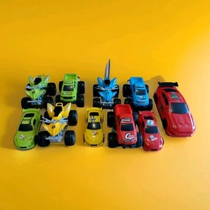 Vehicle X10 Bundle Quad Bikes Racing Cars 4 X 4 Yellow Red Blue & Green +Big Red - Picture 1 of 13