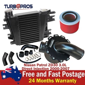 Intercooler de aluminio de actualización, caja de aire + kit de tuberías para Nissan Patrol ZD30 3,0 L - Imagen 1 de 15
