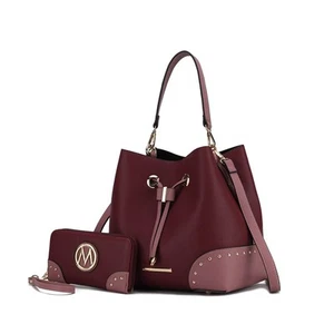 MKF Crossbody Bucket Hobo Bag for Women Handbag & Wristlet Wallet Purse Set –... - Picture 1 of 8