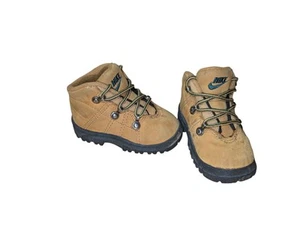 Nike ACG Baby Boots 4.5C Brown Tan Leather Lace Up Bootie Hiking Vintage - Picture 1 of 7