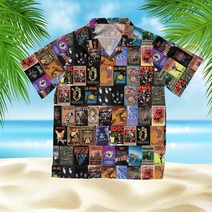 80s rock band hawaiian shirt, Band Music Rock Punk Heavy Metal, retro, gen X - Picture 1 of 3
