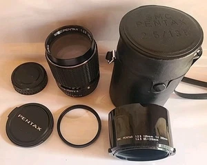 Teleobjetivo SMC PENTAX 135 mm F2,5 MF con capucha y estuche para montaje K de JAPÓN - Imagen 1 de 14