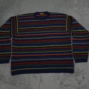 Vintage J Crew Sweater Mens XL Blue Striped Oarsman Wool Pullover Preppy Knit - Picture 1 of 7