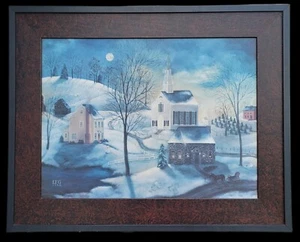 Elizabeth F Gilkey (EFG) "Winter Twilight" 1990 Druck gerahmt - Bild 1 von 12