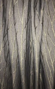 BLACK EMBROIDERED CURTAIN FABRIC 2.05m Ashley Wilde ENCHANT ONYX Woven Tree - Picture 1 of 5