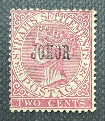 Malasia 1886 JOHOR opt Straits Settlements QV 2c MNG SG#13 M6222 Foto 1 de 3