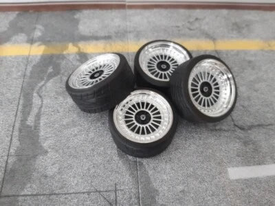 SD MODELCARTUNING SD Felgen 16 Zoll Alpina Retro Style silber-schwarz 32mm 1:18 Modellauto Tuning