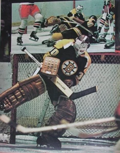 ACTION HOCKEY PHOTO PRINT BOSTON BRUINS GERRY CHEEVERS GOALIE - Picture 1 of 1