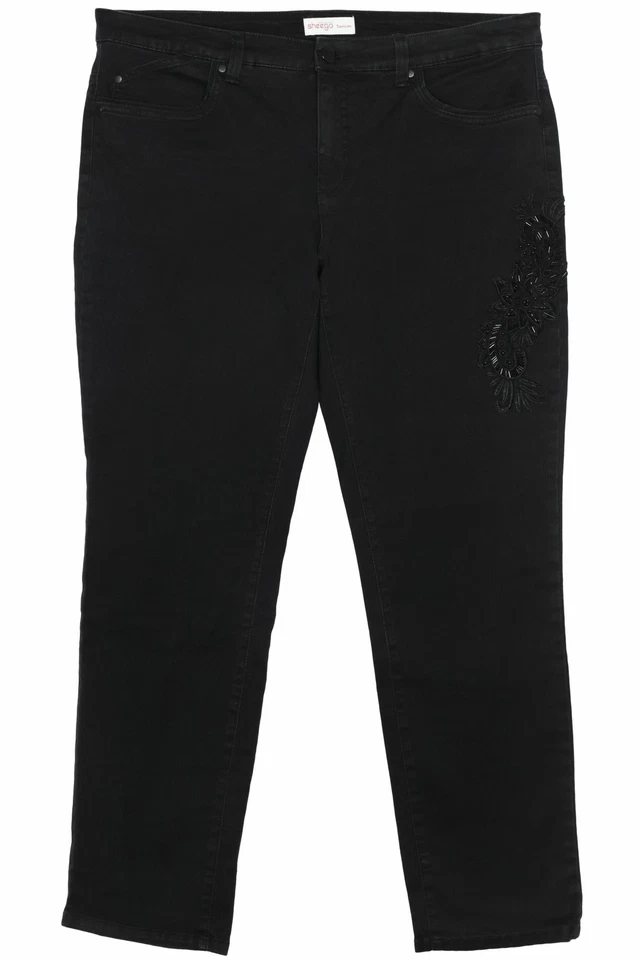 sheego Kira Stretchjeans Die Schmale Slim Jeans Schwarz Damen Denim Plusgröße - Bild 1 von 1
