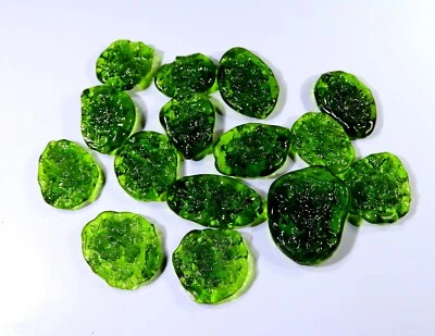 257 Ct WHOLESALE LOT DRUSY SYNTHETIC Green MOLDAVITE GLASS Gemstone WA-213 - Image 1 of 4
