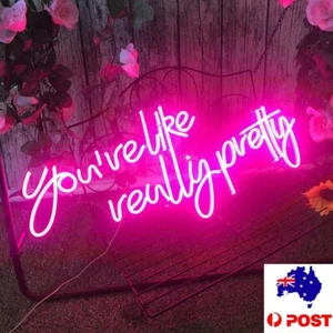 27" You are like really pretty LED Neon Light Sign Beer Bar Bedroom Wall Decor - Picture 1 of 8