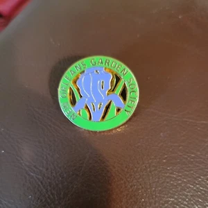 New Orleans Garden Society Pin Lapel Pinback Purple Iris Louisiana  - Picture 1 of 2