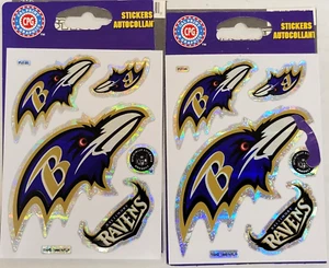 Baltimore Ravens - Lot de 8 autocollants, neufs (.5" x 1,15 à 3,5" x 1,25") - Photo 1 sur 1