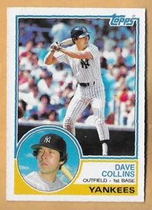 Dave Collins New York Yankees #359 - Topps casi nuevo-como nuevo 1983 - Imagen 1 de 2