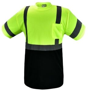 Short Sleeve Yellow/Black High Visibility Safety Shirt  Choose size