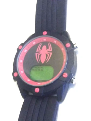 Reloj Marvel Ultimate Spider Man Niños 46MM Rojo Negro SPMAD600 necesita batería Foto 1 de 4