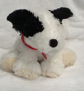 Animal Adventure Plush White Black Puppy Dog Red Bandana Cream Paws Stuffed Toy - Picture 1 of 4